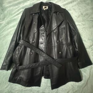 Women’s Black Leather Jacket Size Medium